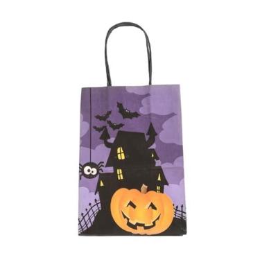Imagem de Sacola Halloween Infantil 1 13,5x8x19cm – Kit com 30 Unidades – Embalagem de Papel Decorada para Festa Temática e Lembrancinhas