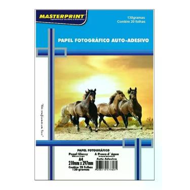 Imagem de Papel Fotográfico Glossy Auto-adesivo 130 G/m2 A4 20 Folha - Sem marca