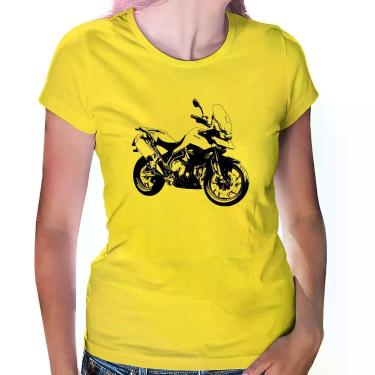 Imagem de Baby Look Moto Tiger 900 GT Art - Foca na Moda, Amarelo, GG