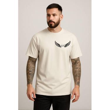 Imagem de Camiseta Masculina Minimal Frente Costas Jesus Cruz Camisa Visual Limp