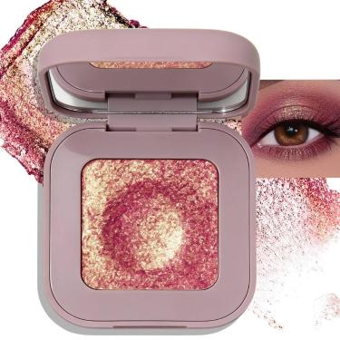 Imagem de Sombra de olhos Wugbc Duocromática Borgonha Rosa Dourado