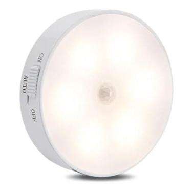 Imagem de Luminária Led com Sensor de Presença Movimento Inteligente Recarregável USB sem Fio - Lâmpada Luzinha Ideal para Closet Armário Escada Corredor Quarto de Bebê Criança