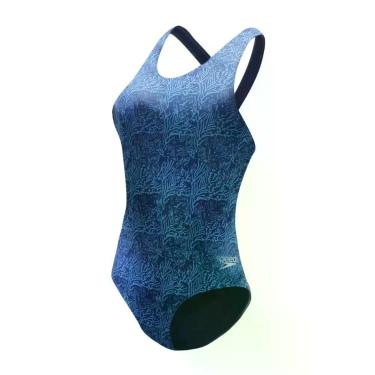 Imagem de Maiô Speedo Cross Deep Map, Azulmarinho, GG