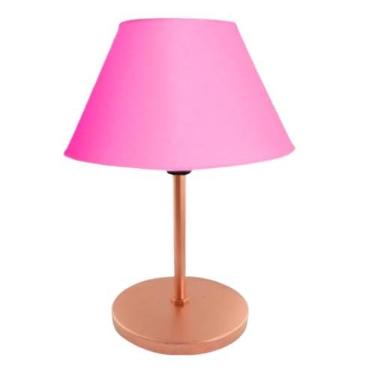 Imagem de Abajur moderno para mesa, abajur em malha metálica moldado por injeção, iluminação LED adequada para escritórios e quartos, decoração de mesa, design elegante. (ROSE GOLD/ROSA)