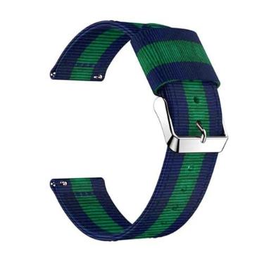 Imagem de DFAMIN Pulseira de lona de nylon de 22 mm para Garmin Venu 2/Active/Vivoactive 4 Smart Watch Band Substituição Correa Pulseira Vivoactive4 (Cor: Verde Azul, Tamanho: Para Forerunner 745)