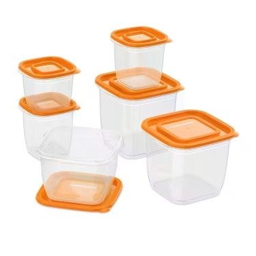 Imagem de Conjunto de Potes de Plástico Laranja Continental - 6 Unidades