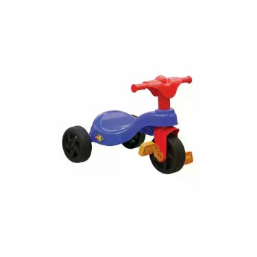 Imagem de Velotrol Triciclo Menino Motoca Infantil Fast Azul Com Pedal - Congrat