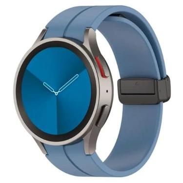 Imagem de Pulseira de silicone para Samsung Galaxy Watch 6 5 4 Classic de 47 mm, 43 mm, 44 mm e 40 mm, fivela magnética para Galaxy Watch 5 Pro de 45 mm, azul, para Galaxy Watch 6 de 44 mm