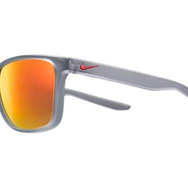 Imagem de Nike EV1122-016 Óculos de sol Endeavor Matte Wolf Grey Armação Cor Cinza com Lente Espelhada Vermelha