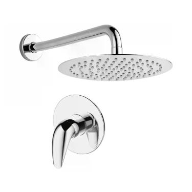 Imagem de Kit Ducha Redonda 20cm Slim + Acabamento para registro Monocomando bas