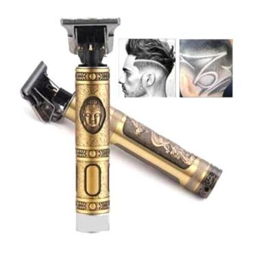 Imagem de Máquina de Cortar Cabelo Buda - Maquininha Acabamento Sem Fio Faz Pezinho Risco Desenho Barba Detalhe Premium Profissional Kit Conjunto Aparador
