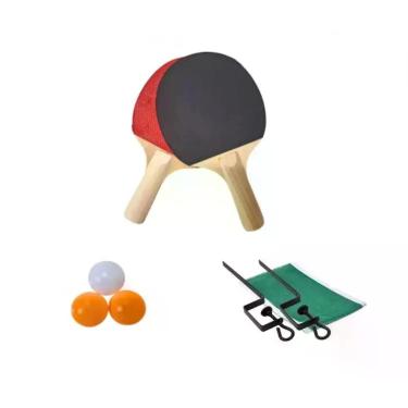 Imagem de Kit Tênis De Mesa Ping Pong 2 Raquetes 3 Bolinhas C/ Rede - Monaliza