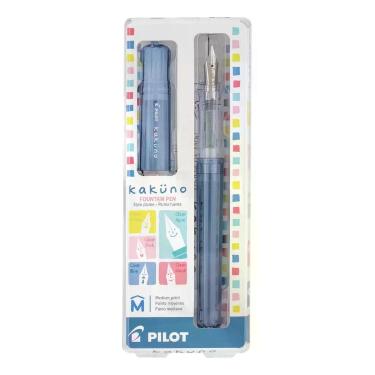 Imagem de Caneta Tinteiro Pilot Kakuno Family Neon Azul Marinho Pena M Azul-mari