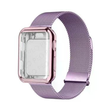 Imagem de Pulseira De Metal Com Fecho Magnético Para Apple Watch, 45mm 44mm 38mm