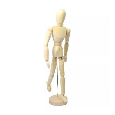 Imagem de Boneco Manequim Articulado Madeira 30cm Paradesenho E Decoração