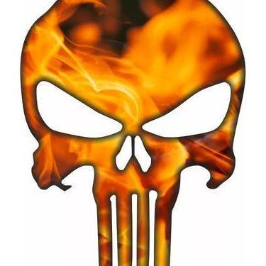 Imagem de Adesivo O Justiceiro Punisher Caveira Fogo Resinado Res06 - STARPAC