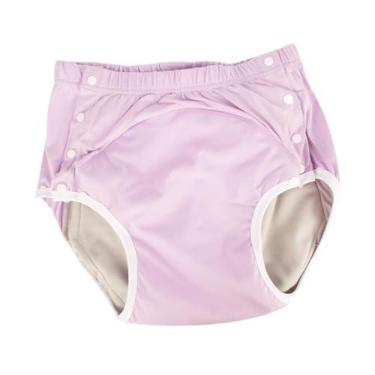 Imagem de Kokiya Capa para incontinência, calcinha lavável, botões laterais de pressão, cueca confortável, capa de fralda para adultos, para idosos, Rosa, M