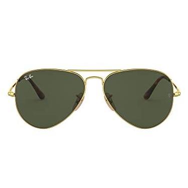 Imagem de Óculos de Sol Ray-Ban Aviator Metal Ii 0RB3689 914731 Tam 62 / Ouro - Lentes Verde