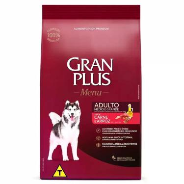 Imagem de Ração GranPlus Menu Cães Adultos Mini Carne e Arroz 1kg Premium Especi
