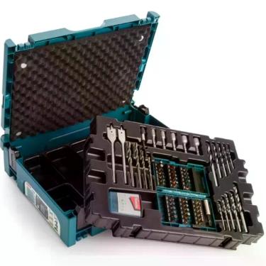 Imagem de Kit de Brocas e Bits B-49638 para Madeira Metal e Concreto com Maleta Modular Robusta 69 Peças Makita