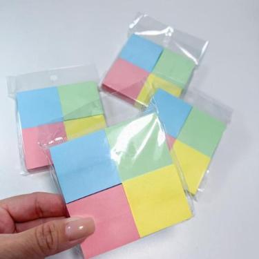 Imagem de Kit 16 blocos de notas adesivas post it pastel - 3,8 x 3,8 cm - Michae