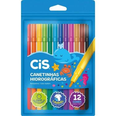 Imagem de Caneta Hidrografica CIS Lavavel 12 Cores - Sertic