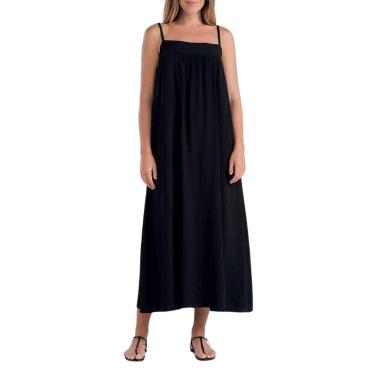 Imagem de Saída de Praia Piscina Vestido Alças She Versátil Viscose, Preto, M