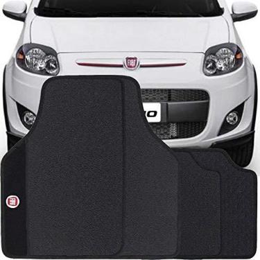 Imagem de Jogo de Tapete Borracha Pvc Universal Fiat Palio 2000 a 2018 Preto Bordado Carpete Antiderrapante Impermeável