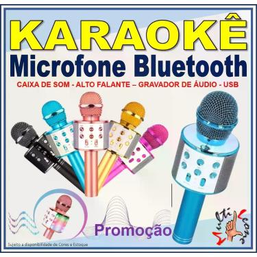 Imagem de Microfone Karaokê com Caixa de Som Acoplada e efeitos de voz - Kapbom
