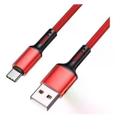 Imagem de Cabo Carregador Rápido Usb Tipo C - 1 Metro Reforçado Nohon, Vermelho