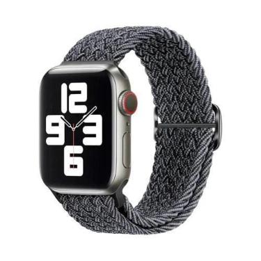 Imagem de Pulseira Ajustável De Elástico Trançado Para Apple Watch 45mm 49mm 44m
