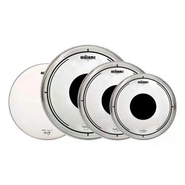 Imagem de Kit de Peles para Bateria Target DT2-TP101216+ Batedeira-Resposta Filme Duplo Transparente Williams Drumheads