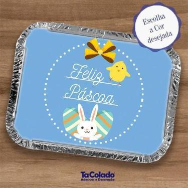 Imagem de Adesivo Personalizado para Marmita Páscoa - TaColado, Azul