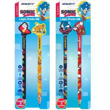 Imagem de Lápis HB com Borracha na Ponta Sonic - Blister com 2 Unidades Leo&Leo