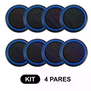 Imagem de 4 Pares de Grips p/ controle Anti Derrapante Silicone Botão Analógico