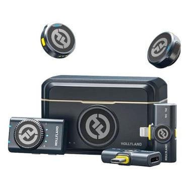Imagem de Sistema Microfone Duplo Hollyland Lark M2 Combo Wireless Lapela para Ios Preto