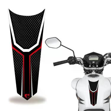Imagem de Adesivo Faixa Gravata Tanque Moto Listra Carbono Vermelho