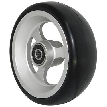 Imagem de Rodinha Para Cadeira De Rodas Em Alumínio Com Rolamento Pneu Maciço 4"X1.5 Preto