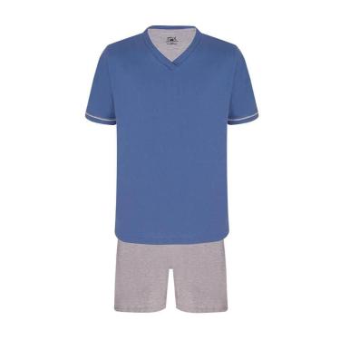 Imagem de Pijama Masculino Curto Lupo (28000-001) 100% Algodão, M, Azul