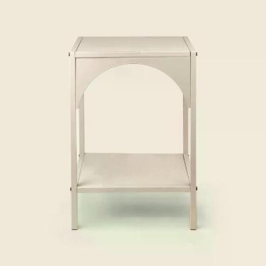 Imagem de Mesa Lateral Arcos Metal Bege - Acasa