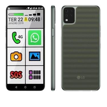 Imagem de Celular Idoso Smartphone LG 64gb+3gb RAM Botão Grande, 32GB, Dourado
