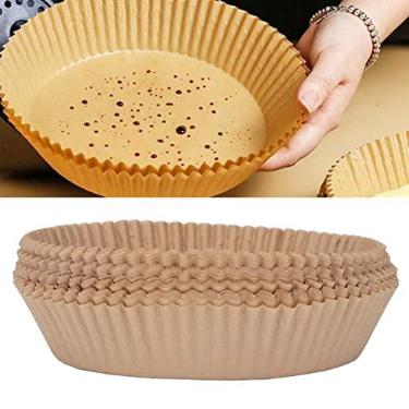 Imagem de Papel de cozimento Air Flyer, 100 PCS Forro de papel descartável de qualidade alimentar antiaderente Bandeja de papel de óleo de silicone para fornos de cozinha Fornecimento de cozinha doméstica