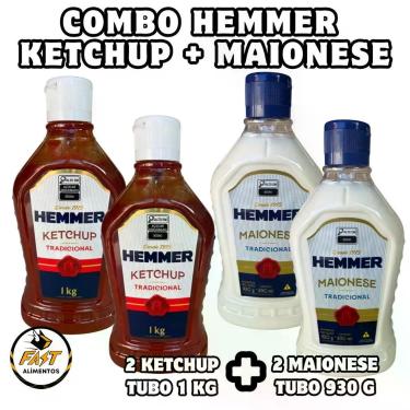 Imagem de Combo 2 ketchup hemmer 1 kg + 2 maionese hemmer 930 gr