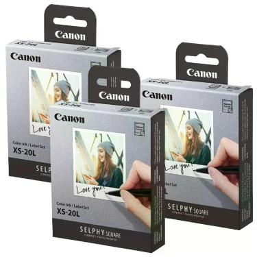 Imagem de Kit Papel Fotográfico Adesivo 60 Fotos Canon Xs-20l Para Selphy Square