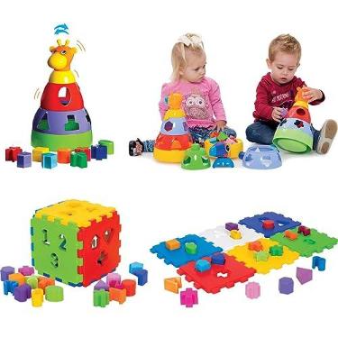 Imagem de Kit de Brinquedos Educativos Infantil para Bebês Acima de 1 Ano