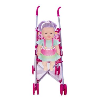Imagem de Boneca Sapekinha Estilosa Colors Tuca Menina Bebê e Carrinho - Milk Br