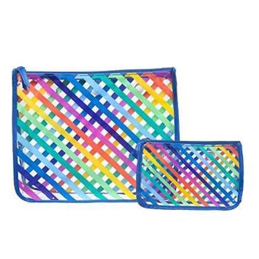 Imagem de Bolsa organizadora de viagem transparente com zíper (conjunto com 2), Stripes, SMALL