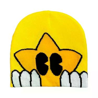 Imagem de Gorro De Lã Tricotado Estampado Y2K Unissex, Acessórios De Moda Hip Ho