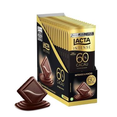 Imagem de Chocolate Lacta Intense Amargo 60% Cacau Original 85g - Caixa com 17 U