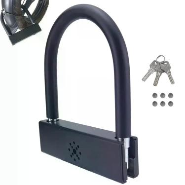 Imagem de Cadeado Trava de Moto Bike com Alarme Anti Furto Motocicleta Bicicleta